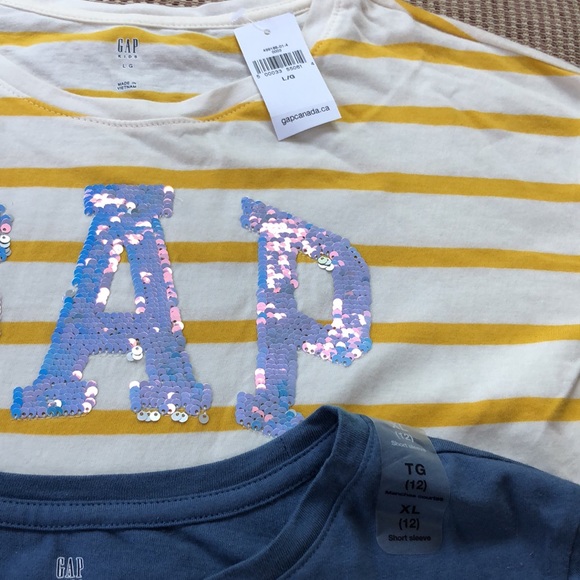 🍒3/30$.🆕 Kids 100% Cotton Flippy Sequin Graphic T-Shirts. Bundle of 2. - Picture 5 of 9